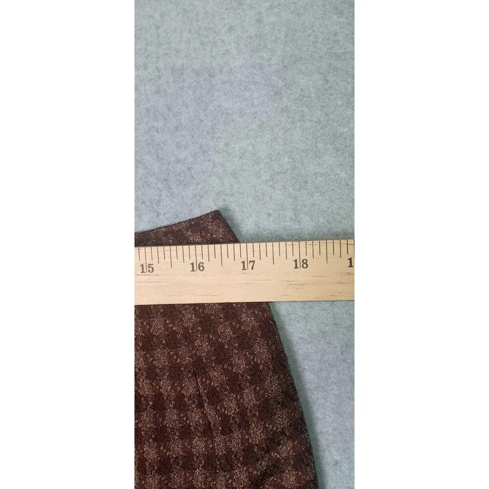 Vintage Travis Ayers Pencil Skirt Size 12 Brown Checkered Plaid Academia Career